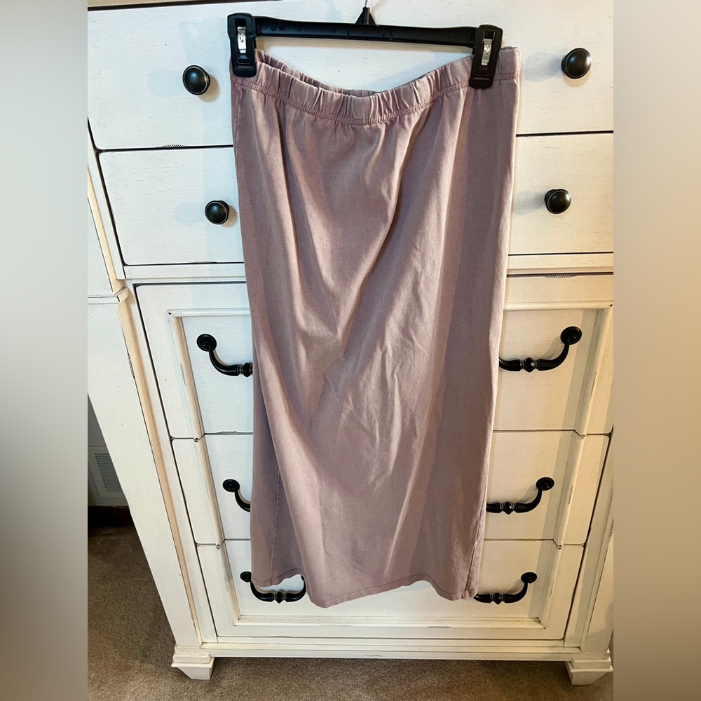 Zara Mauve washed effect long, heavy cotton skirt - Picture 4 of 8